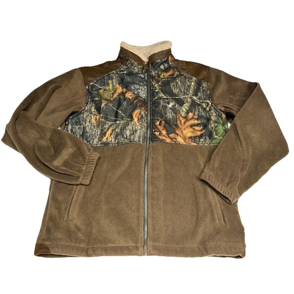 Other - Vintage Tag Safari Outdoor x Mossy Oak Camo Fleece Full Zip Jacket M Hunting